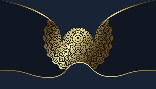 Mandala ornate background with social media banner vector