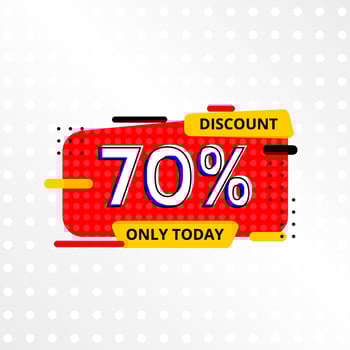 70 percent discount label vector