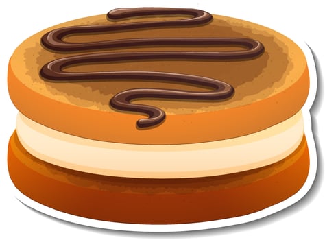 Sandwich cookies with cream in cartoon style vector