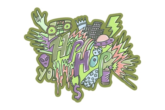 Hand drawn Hip hop lifestyle. vector