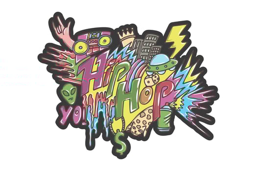Hand drawn Hip hop lifestyle. vector