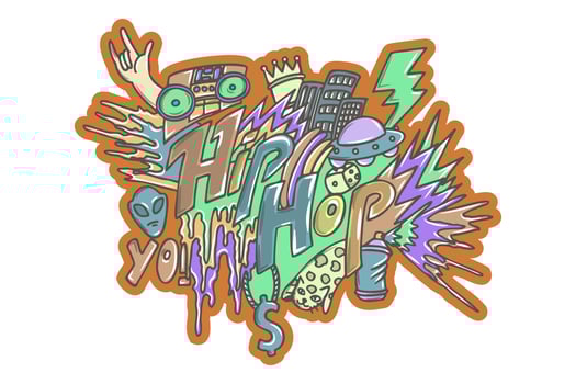 Hand drawn Hip hop lifestyle. vector