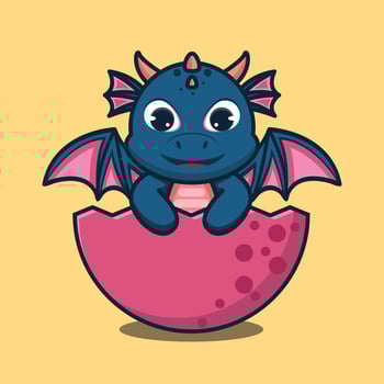 vector illustration of  cute dragon