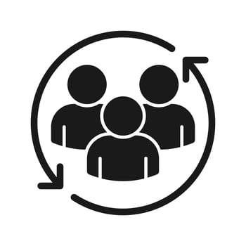 An inclusive workplace. Employees Protection Filled Outline icon vector illustration. Color editable. EPS 10