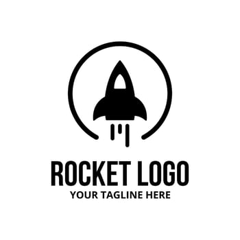 Rocket logo black color vector