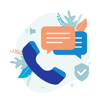 Telephone speak, phone call illustration concept. Telephone, bubble chat icon. Flat vector suitable for many purposes.