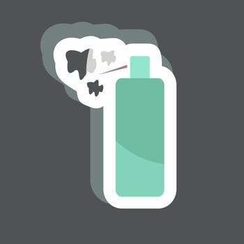 Spray Sticker in trendy isolated on black background vector