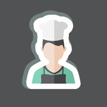 Chef Sticker in trendy isolated on black background vector