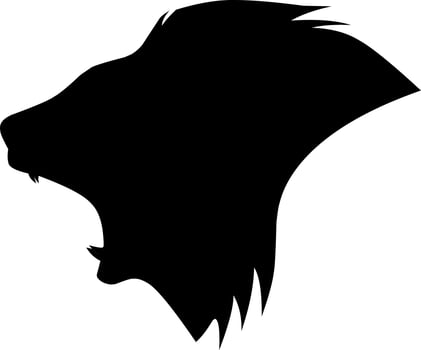 black lion head vector