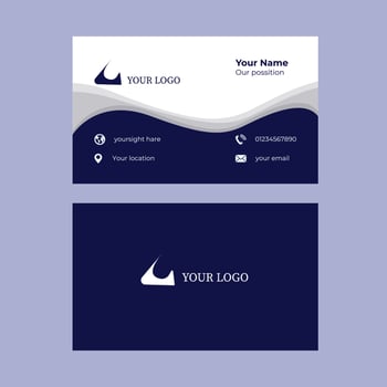 Blue business card design template vector