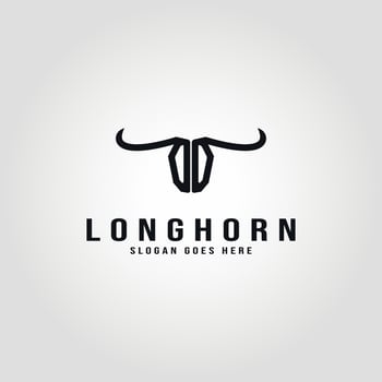 long horn bull icon vector template illustration design