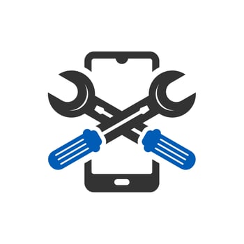 mobile phone repair technology logo vector