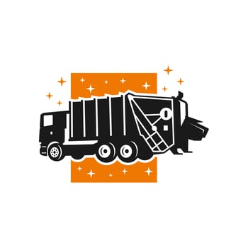 garbage car transport logo vector