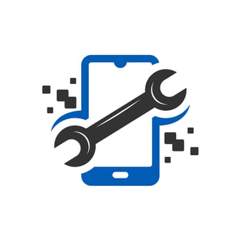 mobile phone repair technology logo vector