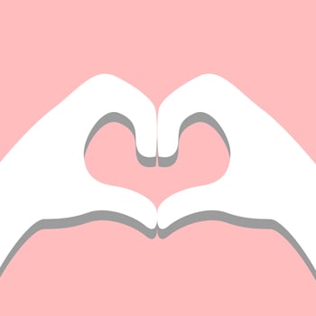 hand painted pink background showing hearts showing love vector