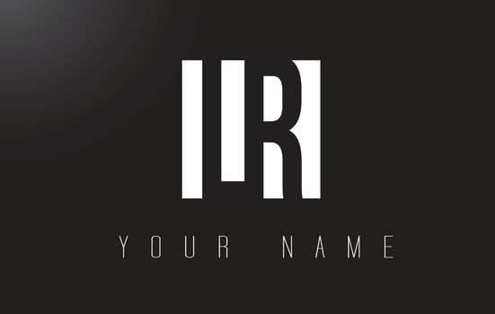 LR Letter Logo With Black and White Negative Space Design. vector