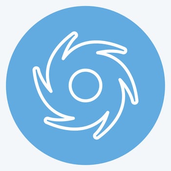 Cyclone Icon in trendy blue eyes style isolated on soft blue background vector