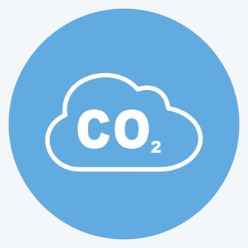 Carbon Dioxide Gas Icon in trendy blue eyes style isolated on soft blue background vector