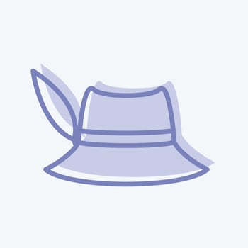 Woman's Hat Icon in trendy two tone style isolated on soft blue background vector