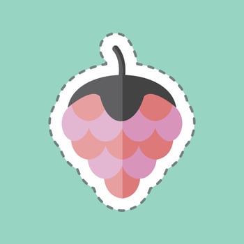 Hops Sticker in trendy line cut isolated on blue background vector