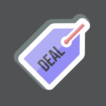 Deals Sticker in trendy isolated on black background vector