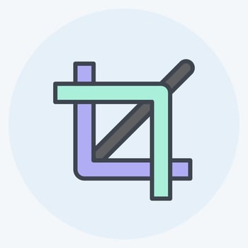 Crop Icon in trendy color mate style isolated on soft blue background vector