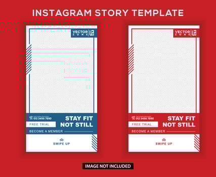 instagram gym fitness story post vector