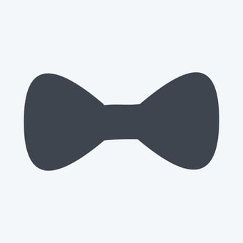 Bow Tie Icon in trendy glyph style isolated on soft blue background vector