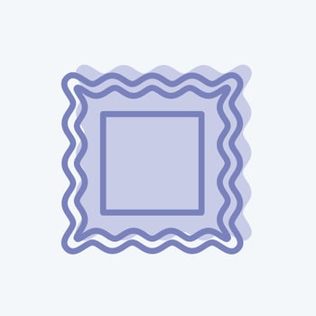 Frame I Icon in trendy two tone style isolated on soft blue background vector