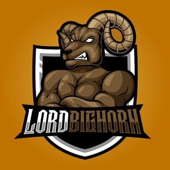 bighorn strong sheep esport logo mascot illustration vector