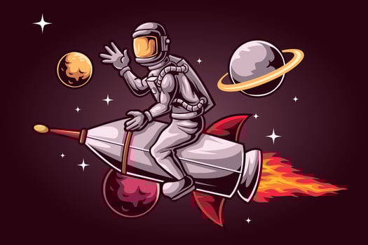 Space tour vector illustration