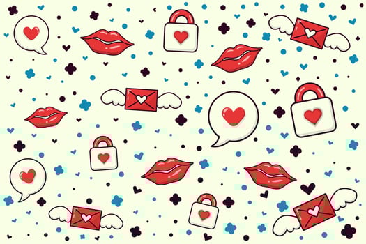 Hand Drawn Outline Valentines Objects Background Vector Design