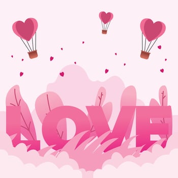 valentine greeting card, Happy Valentine Day Cute Love Card Flat design vector
