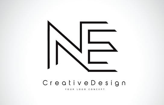 NE N E Letter Logo Design in Black Colors. vector