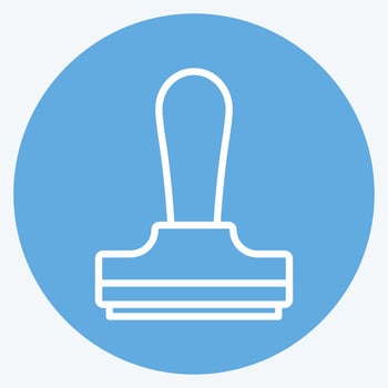 Ink Stamp Icon in trendy blue eyes style isolated on soft blue background vector