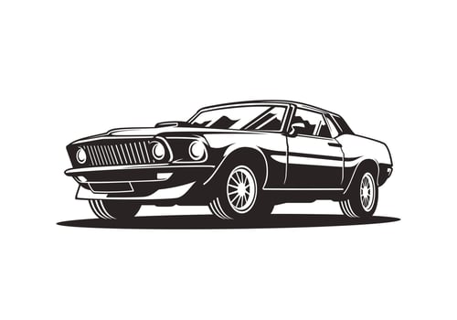 Classic Car Illustration. American Muscle Car vector