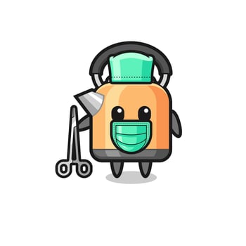 surgeon kettle mascot character vector