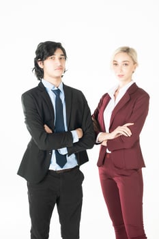 Business peoples are confident on white background photo
