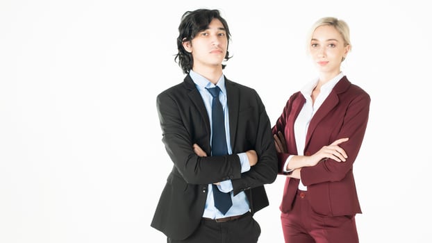 Business peoples are confident on white background photo