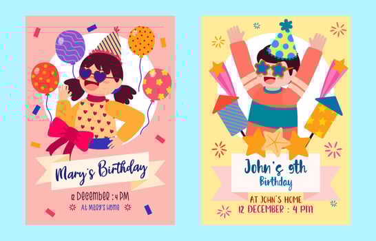 Greeting card design with lovely party vector