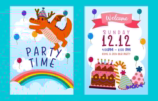 Greeting card design with lovely party vector