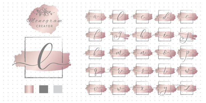 Wedding monogram and letter logo creator. vector