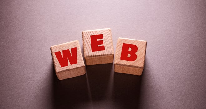 Web Word with Wooden Cubes photo