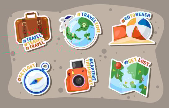 Collection of Travel Sticker vector
