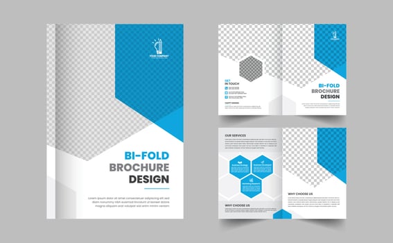 Business bi fold brochure design template. Corporate bi fold business brochure design template in A4 size vector