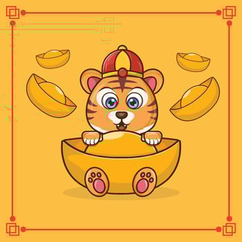 Chinese new year celebration of tiger Cute year  Free Vector