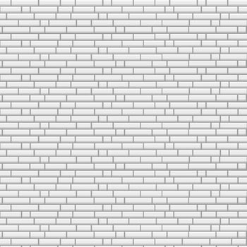 Brick white wall background texture. vector