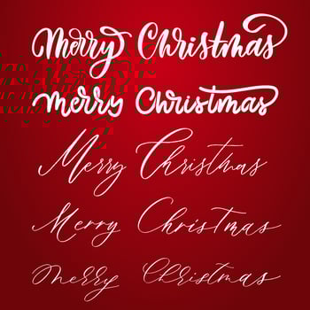 Merry christmas white set hand lettering inscriptions for winter holiday design, calligraphy vector. vector