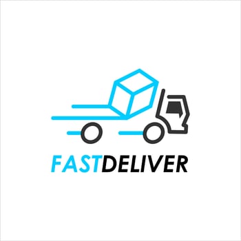 logistic truck trailer express cargo vector