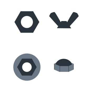 Different screw flat illustration. Electricity, home repair, home renovation vector